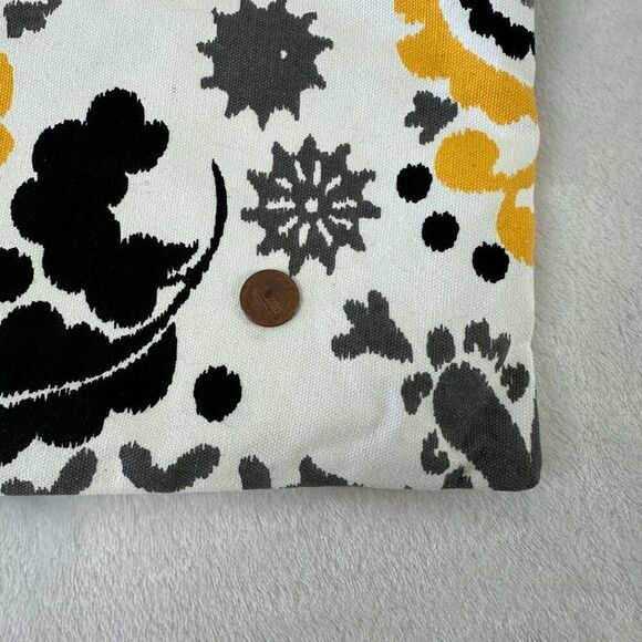 Pure Honey Reversible Canvas Market Tote Black Yellow Swirl Floral To Polka Dots - Picture 11 of 11